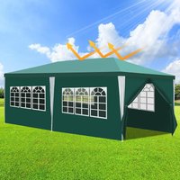 Swanew - Pavillon Garten mit abnehmbaren und großen Fenstern,mit Spiralschläuchen Gartenpavillon, Partyzelt Seitenteilen tragbares wasserdichtes Zelt von SWANEW
