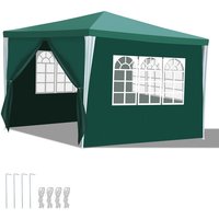 Pavillon Gartenzelt – Wasserdichtes Garten-Pavillon mit Easy-Klett, perfekter Schutz bei jedem Wetter Grün 3x3m - Swanew von SWANEW