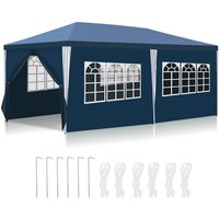 Swanew - Pavillon Stahlrohre – Terrassenpavillon, Raucherzelt und Partyzelt aus Stahlrohren für den Garten Blau 3x6m von SWANEW