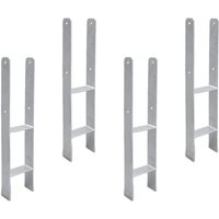 Swanew - Pfostenanker H-Pfostenträger H-Anker 600 mm Länge Pfostenschuh für Carport 101MM 4 Stück von SWANEW