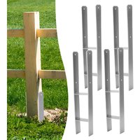 Pfostenanker Pfostenträger H-Pfostenanker Vierkantholzpfosten fuer Pfosten Pfahlbauten Wildtürme Zäune Pergola 4 Stück 111MM - Swanew von SWANEW