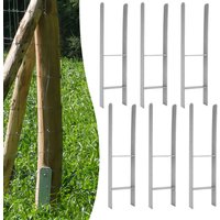 Swanew - Pfostenanker Pfostenträger H-Pfostenanker Vierkantholzpfosten fuer Pfosten Pfahlbauten Wildtürme Zäune Pergola 6 Stück 111MM von SWANEW