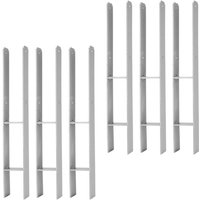 Swanew - Pfostenanker Säulen Stabil H-Anker Pfostenträger silbern Halter 121mm 6 Stück von SWANEW