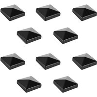 Pfostenkappe 10x Pyramide Abdeckkappe für Pfosten 91x91mm Schwarz von SWANEW