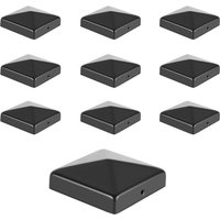 Pfostenkappe Zaunpfahl Abdeckung 10x Pyramide Abdeckkappe 91x91mm Schwarz von SWANEW