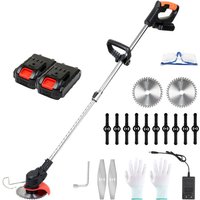 Swanew - Rasentrimmer Elektro Freischneider 18 krpm mit 2er 21V 1500ma Ladegerät Akku von SWANEW