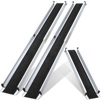 Rollstuhlrampe Rollirampe Auffahrschiene Faltbar Alu Teleskoprampe rutschfeste Oberfläche inkl. Tasche 183cm von SWANEW
