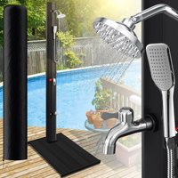 Solardusche 40L(mit Schutzabdeckung、mitHandbrause、mit Bodenelement) Pooldusche Sommerdusche Gartendusche Außendusche von SWANEW