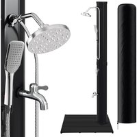 Solardusche 40L mit Schutzabdeckung、mit Handbrause、mit Bodenelement Außendusche Gartendusche Handdusche Pooldusche Wasserhahn - Swanew von SWANEW