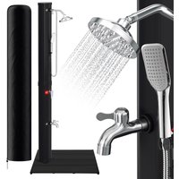 Solardusche 40L mit Schutzabdeckung、mit Handbrause、mit Bodenelement Außendusche Pooldusche Gartendusche Deluxe Camping - Swanew von SWANEW
