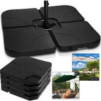 Sonnenschirmständer 4er-Set befüllbar mit Sand / Wasser bis 80 kg hdpe Kunststoff Sonnen-Schirmständer - Swanew von SWANEW