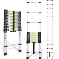 Swanew - Teleskopleiter Alu Leichtgewicht Rutschfester Anlegeleiter 4,4m Silber Multifunktionsleiter Mehrzweckleiter Ausziehbare Leiter 15 Stufe Swanew - Teleskopleiter Alu Leichtgewicht Rutschfester Anlegeleiter 4,4m Silber Multifunktionsleiter Mehrzweckleiter Ausziehbare Leiter 15 Stufe von SWANEW