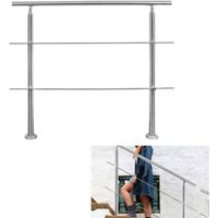 Treppengeländer Geländer Edelstahl Handlauf Brüstung Treppe Ø42mm für Treppen Balkon Innen & Außen 160CM mit 2 Querstreben - Swanew Treppengeländer Geländer Edelstahl Handlauf Brüstung Treppe Ø42mm für Treppen Balkon Innen & Außen 160CM mit 2 Querstreben - Swanew von SWANEW