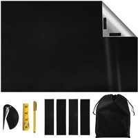 Swanew - Verdunklungsstoff Folie mit Thermobeschichtung Blackout mit 4x Paar Klettband,für Fenster Sichtschutz Fenster Büro Zuhause 145x200CM von SWANEW