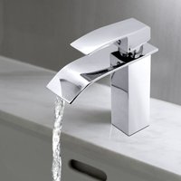 Swanew - Waschbecken Wasserhahn, Wasserfall Wasserhahn für Badezimmer, Einhebel mixer aus Messing, Wasserhahn Waschbecken mit schönem Design, von SWANEW