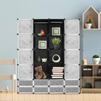 Diy Kleiderschrank h. 180cm, Kleiderschränke Garderobenschrank aus Kunststoff für Kleideraufbewahrung zum Aufbewahren, Schuhschrank (16+8 Würfeln, Diy Kleiderschrank h. 180cm, Kleiderschränke Garderobenschrank aus Kunststoff für Kleideraufbewahrung zum Aufbewahren, Schuhschrank (16+8 Würfeln, von SWANEW