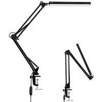 Swanew - led Schreibtischlampe Architektenlampe mit Schwenkarm , Augenschutz, geeignet für Büro, Studium und Lesen Tischlampe dimmbar von SWANEW