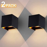 Led Wandleuchte Wandbeleuchtung Deko IP65 Wandlampe Außen Treppen Innen 7W Schwarz Warmweiß 2 Stück - Swanew von SWANEW