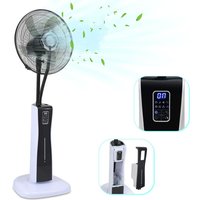 Swanew - TolleTour Stand Ventilator mit 3-stufiger Wasser-Vernebelung inkl. Multifunktions-Fernbedienung. Luftbefeuchter mit elektronischem Timer von SWANEW