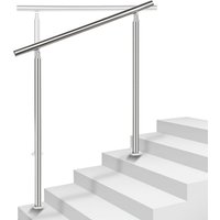 Treppengeländer Edelstahl 80-180cm Geländer Innen und Außen Handlauf Brüstung Balkon mit Kugelring Neigung - l. 160cm ohne Querstreben - Swanew Treppengeländer Edelstahl 80-180cm Geländer Innen und Außen Handlauf Brüstung Balkon mit Kugelring Neigung - l. 160cm ohne Querstreben - Swanew von SWANEW
