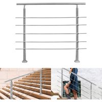 Treppengeländer Geländer Edelstahl Handlauf Brüstung Treppe Ø42mm für Treppen Balkon Innen & Außen 180CM mit 5 Querstreben - Swanew von SWANEW
