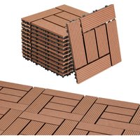 WPC-Fliesen Terrassenfliesen 30x30cm Fliesenset Klicksystem 11er Set - Swanew von SWANEW