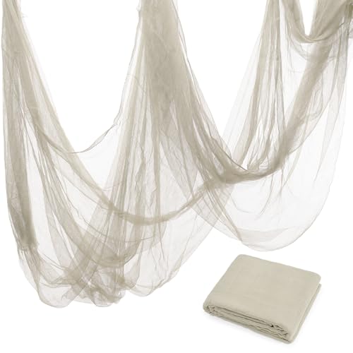 SWANGSA Großes gruseliges Halloween-Tuch, 1650 x 210 cm, weiße gruselige Gaze-Kleidung für Spukhäuser, Halloween-Party, Hof, Wand, Treppe, Tür, Außendekoration von SWANGSA