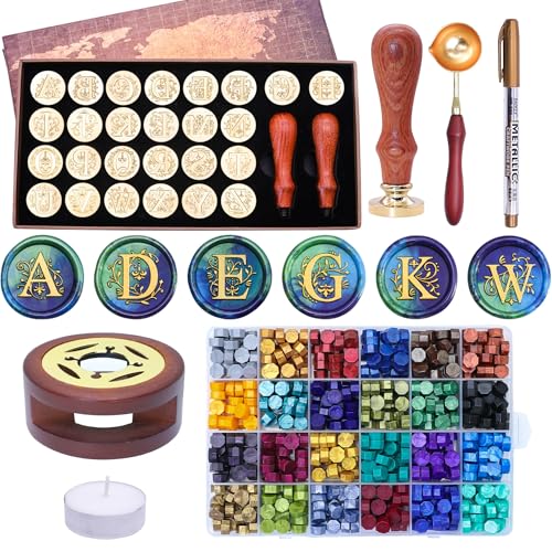 SWANGSA Wachs-Siegel-Set mit 624 Siegelwachsperlen und Siegelstift für Hochzeitseinladungen und Umschläge, A-Z, mit 624 versiegelten Wachsperlen SWANGSA Wachs-Siegel-Set mit 624 Siegelwachsperlen und Siegelstift für Hochzeitseinladungen und Umschläge, A-Z, mit 624 versiegelten Wachsperlen von SWANGSA