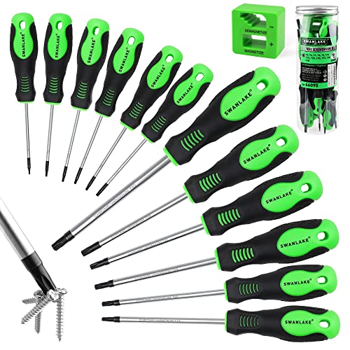 SWANLAKE Magnetisches Torx-Schraubendreher-Set, 13-teilig, T5 bis T40 Sternschraubendreher von SWANLAKE GARDEN TOOLS