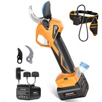 36 mm elektrische Gartenschere mit Anti-Schnitt und verstellbarer Backenöffnung, 4Ah/2Ah, professionelle akku astschere für Obst- und Weingärten von SWANSOFT