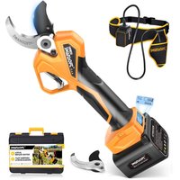 40 mm Akku Astschere mit Anti-Schnitt und verstellbarer Backenöffnung, 21V 2x4Ah, 1050W professionelle elektrische gartenschere für Obst- und von SWANSOFT