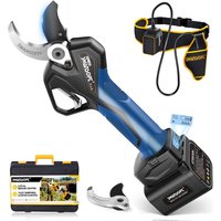 40 mm elektrische Gartenschere mit Anti-Schnitt und verstellbarer Backenöffnung, 21V 2x4Ah, 1050W Professionelle Akku-Astschere für Obst- und von SWANSOFT