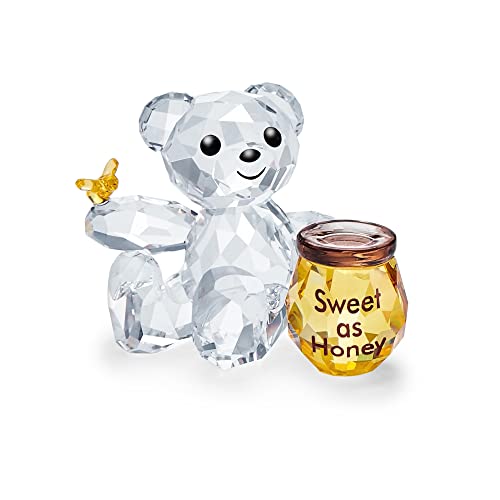 SWAROVSKI Kris Bears Sweet as Honey Figur, klarer Kristall mit gelben und braunen Akzenten, Teil Kris Bears Kollektion von SWAROVSKI