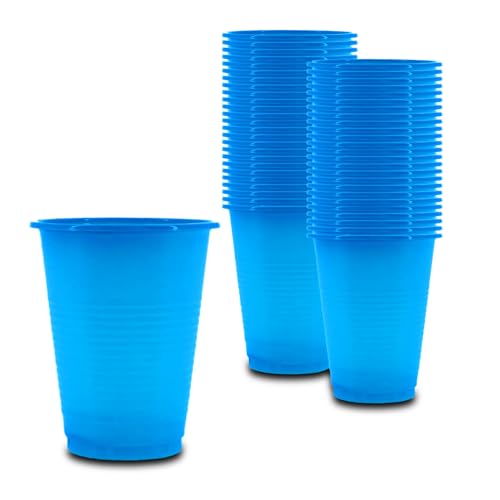 SWAVGO - Einwegbecher 180 ml - Trinkbecher, Partybecher, Plastikbecher, Bierbecher, Mundspülbecher - Becher für Partys Geburtstage Festivals Zahnärzte Tattoo Kosmetikstudio etc. (50, Blau) von SWAVGO