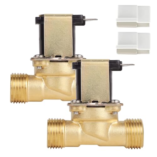 SWAWIS 1/2 Zoll Magnetventil 230V Magnetventil Messing Wasserventil Elektrisch, Magnetventil Wasser mit weißem Deckel Für Wassersteuerung, 2 Stück von SWAWIS