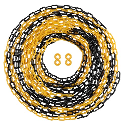 SWAWIS 15m Absperrkette Kunststoff, 6mm Dicke Gelb-Schwarz Kunststoffkette, Warnkette mit S Haken, Gliederkette SicherheitsKette für Baustellen Straßen Garagen, Leicht und Flexibel zu Bedienen SWAWIS 15m Absperrkette Kunststoff, 6mm Dicke Gelb-Schwarz Kunststoffkette, Warnkette mit S Haken, Gliederkette SicherheitsKette für Baustellen Straßen Garagen, Leicht und Flexibel zu Bedienen von SWAWIS