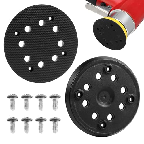 SWAWIS 2 Stück Schleifteller Klett 123mm mit Hook und Loop, 8 Löcher Schleifplatte mit Schrauben Kompatibel mit Bosch PEX270A und PEX270AE Exzentrischer Schleifmaschine(Schwarz) von SWAWIS