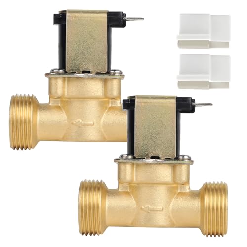 SWAWIS 3/4 Zoll Magnetventil 230V Magnetventil Messing Wasserventil Elektrisch, Magnetventil Wasser mit weißem Deckel Für Wassersteuerung, 2 Stück von SWAWIS