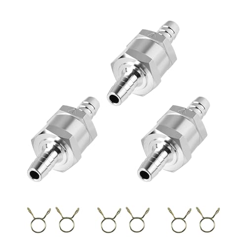 SWAWIS 3 Stück 8mm Kraftstoff Rückschlagventil, Aluminiumlegierung Ventil Rückschlagventil mit 6 Federklammer für Benzin Dieselöl Wasser Kraftstoffsysteme von Kraftfahrzeugen Schiffen Motorrädern SWAWIS 3 Stück 8mm Kraftstoff Rückschlagventil, Aluminiumlegierung Ventil Rückschlagventil mit 6 Federklammer für Benzin Dieselöl Wasser Kraftstoffsysteme von Kraftfahrzeugen Schiffen Motorrädern von SWAWIS