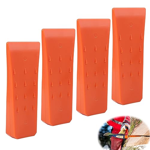SWAWIS 4 Stück Kettensägen Fällkeil, Forstkeil Baumkeile Orange, Baum-Fällkeil 6 Zoll, Kunststoff Forstkeil, Schlagfest Keil zum Kontrollierten Fällen von Bäumen Schlagfest von SWAWIS