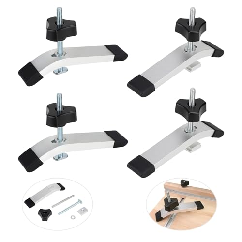 SWAWIS 4 Stück Niederhalter T-Track, T Nut Schiene Splint, Aluminiumlegierung T-Track Halteklammer Set, Schienenklemm Schnellspannklemmen für Werkzeug zur Holzbearbeitung SWAWIS 4 Stück Niederhalter T-Track, T Nut Schiene Splint, Aluminiumlegierung T-Track Halteklammer Set, Schienenklemm Schnellspannklemmen für Werkzeug zur Holzbearbeitung von SWAWIS