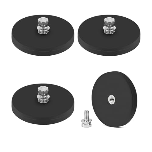 SWAWIS 4 Stück Ø 43mm Neodym Magnete Gummiert, Magnet mit Gewinde Runde mit M4 Innen Gewinde, 15kg Tragkraft Magnetsysteme mit Gummimantelm zur Befestigung von Fahrzeugleuchten und -Ausrüstungen SWAWIS 4 Stück Ø 43mm Neodym Magnete Gummiert, Magnet mit Gewinde Runde mit M4 Innen Gewinde, 15kg Tragkraft Magnetsysteme mit Gummimantelm zur Befestigung von Fahrzeugleuchten und -Ausrüstungen von SWAWIS