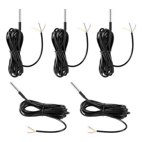 SWAWIS 5 Stuck Temperatursensor 3m Digitaler Edelstahl Wasserdichte Temperaturfühler Sondengröße: 6x50mm 3~5V Temperatur -55℃~125℃ Kompatibel mit Arduino und Raspberry Pi | Kompatibel mit Shelly SWAWIS 5 Stuck Temperatursensor 3m Digitaler Edelstahl Wasserdichte Temperaturfühler Sondengröße: 6x50mm 3~5V Temperatur -55℃~125℃ Kompatibel mit Arduino und Raspberry Pi | Kompatibel mit Shelly von SWAWIS
