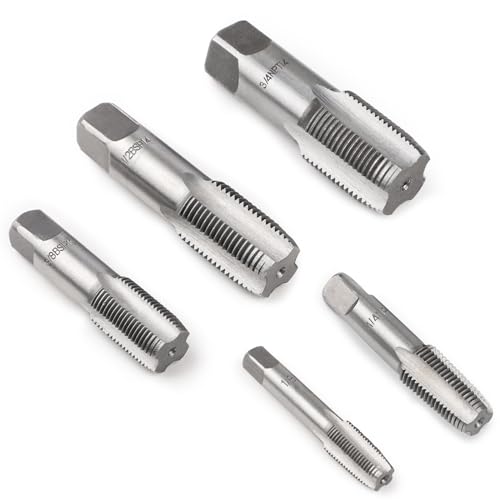 SWAWIS 5 Stück Rohrgewindebohrer Set Gewindeschneider Gewindebohrer G1/8、G1/4、G3/8、G1/2、G3/4 Gewindenachbohrer Maschinengewindebohrer Handgewindebohrer Reparatur von Rohrgewindeverbindungen von SWAWIS
