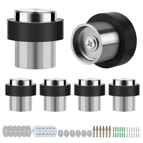 SWAWIS 6 Stück Bodentürstopper 304 Edelstahl, Türstopper Wand mit 3M Aufkleber Selbstklebend und Schrauben, Türstopper Boden ø 32mm, Höhe 45mm, 3 Einbauverfahren SWAWIS 6 Stück Bodentürstopper 304 Edelstahl, Türstopper Wand mit 3M Aufkleber Selbstklebend und Schrauben, Türstopper Boden ø 32mm, Höhe 45mm, 3 Einbauverfahren von SWAWIS