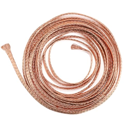 SWAWIS 6m Flaches Kupfergeflechtdraht, Breite 8mm Kupfergeflecht Kabel, 4mm² Blanker Kupferdraht Kupfergeflochtenes für Weiche Verbindung SWAWIS 6m Flaches Kupfergeflechtdraht, Breite 8mm Kupfergeflecht Kabel, 4mm² Blanker Kupferdraht Kupfergeflochtenes für Weiche Verbindung von SWAWIS