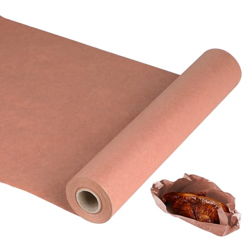 SWAWIS Butcher Paper Pink, 31cm*20m Food Grade Metzgerpapier, Kraft Paper für BBQ Smoker Fischfleisch, Kraftpapier für BBQ-Restaurants Außengrills Hausgebrauch von SWAWIS