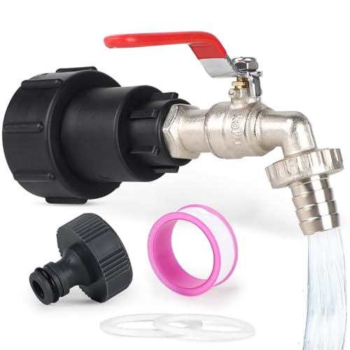 SWAWIS IBC Auslaufhahn IBC Tank Zubehör IBC Adapter 3/4 Zoll S60x6 IBC Hahn Integrierte Erweiterung IBC Wasserhahn IBC Container Zubehör für Wassertank 1000L, IBC Container, Regentonne SWAWIS IBC Auslaufhahn IBC Tank Zubehör IBC Adapter 3/4 Zoll S60x6 IBC Hahn Integrierte Erweiterung IBC Wasserhahn IBC Container Zubehör für Wassertank 1000L, IBC Container, Regentonne von SWAWIS