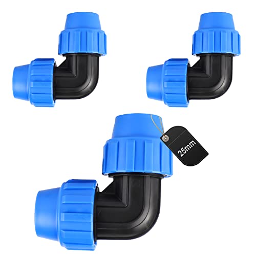 SWAWIS PP-Fitting Verschraubung für PE Rohr 25mm PE Rohr Verschraubung Winkel 90° Kunststoff PP Kupplung Blau, 3 Stück SWAWIS PP-Fitting Verschraubung für PE Rohr 25mm PE Rohr Verschraubung Winkel 90° Kunststoff PP Kupplung Blau, 3 Stück von SWAWIS