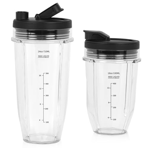 SWAWIS Tassen 710ml + 530ml Kompatibel mit Ninja Mixer & Küchenmaschine BN750EU BN800EU BN495EU CB350EU CB150EU CB100EU, Mixer Ersatzteile Kompatibel mit Ninja Blender SWAWIS Tassen 710ml + 530ml Kompatibel mit Ninja Mixer & Küchenmaschine BN750EU BN800EU BN495EU CB350EU CB150EU CB100EU, Mixer Ersatzteile Kompatibel mit Ninja Blender von SWAWIS